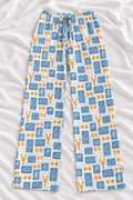 Coastal Lobster Stamp Relaxed Straight-Leg Pants | Women's Lightweight Beach Lounge Pants
