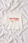 Happy Birthday to Me Oversized Cropped Graphic Tee – Women’s Birthday T-Shirt