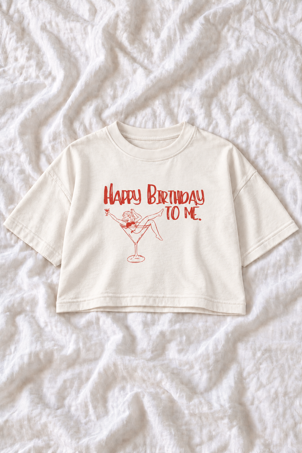 Happy Birthday to Me Oversized Cropped Graphic Tee – Women’s Birthday T-Shirt
