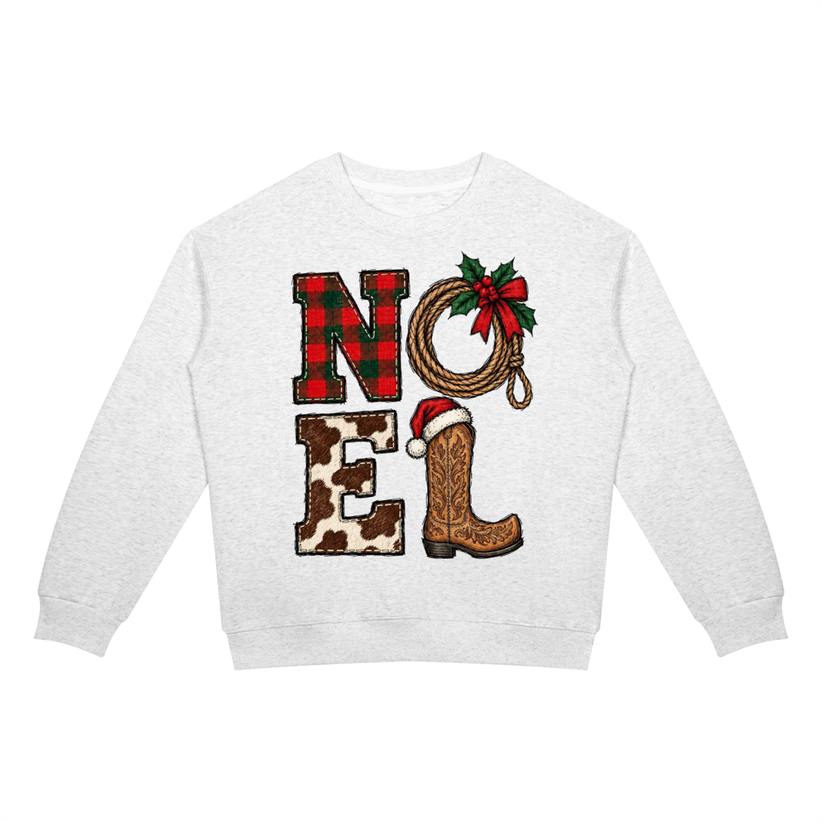Western Noel Unisex Christmas Crewneck Sweatshirt | Cowboy Christmas