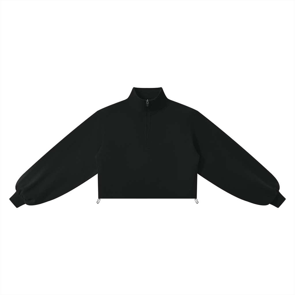 Women's Mock-Neck Quarter-Zip Sweatshirt | Casual Oversized Pullover