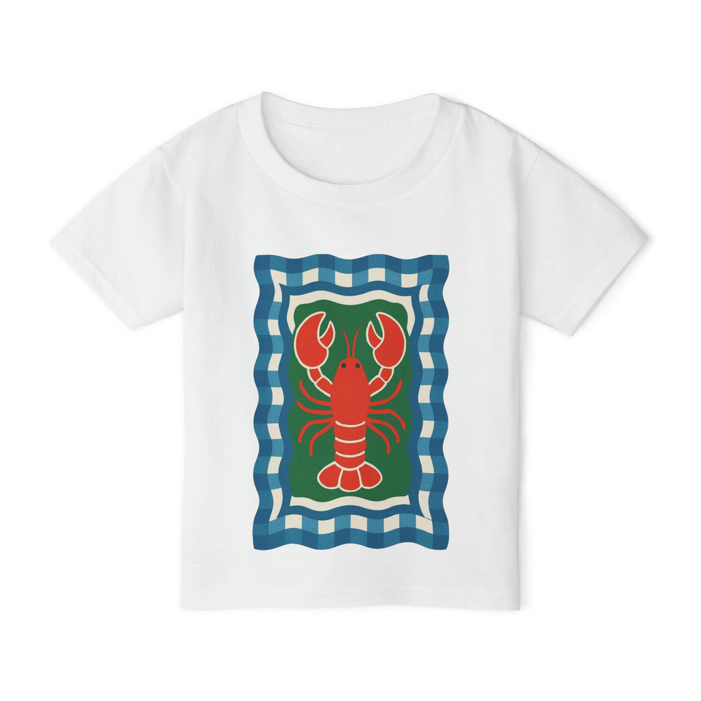Toddler T‑Shirt — Nautical Lobster Plaid Kids Tee