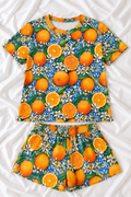 Orange Print Soft Touch Pajama Set – Women’s Shorts & Top Sleepwear