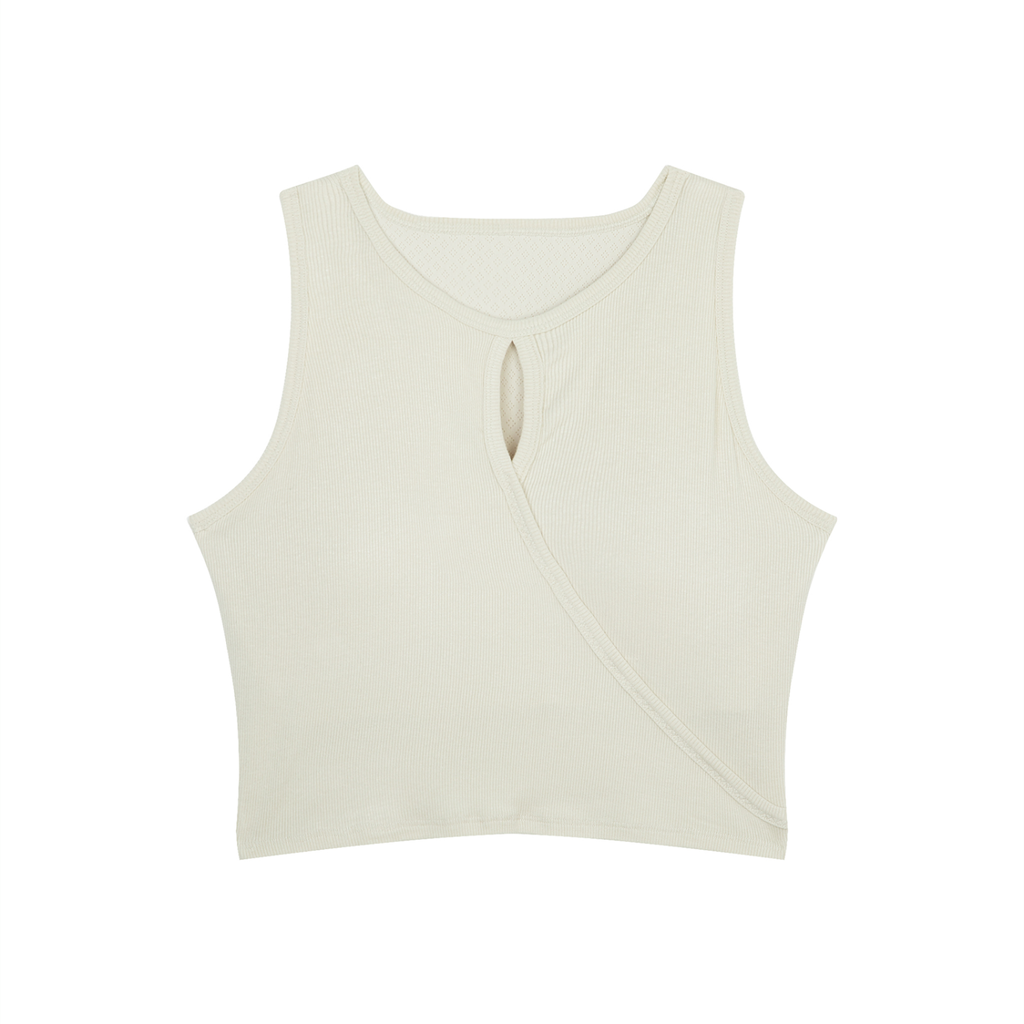 Women's Hollow-Out Crop Tank Top | Soft Modal Sleeveless Crop Top