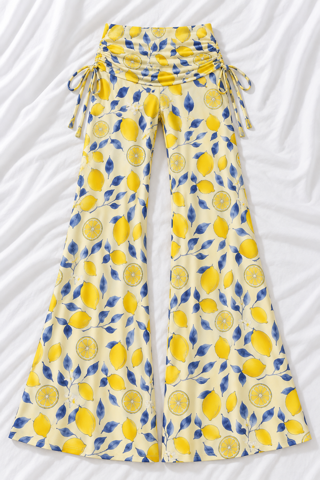 Amalfi Lemon Wide Leg Pants | Women's Flowy Resort Beach Pants