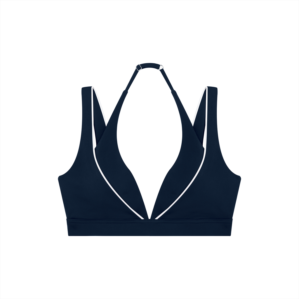 Women's Halter Neck Double Layer Sports Bra | Built-In Padded Athletic Workout Bra