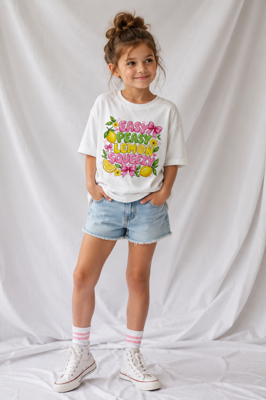 Youth T-Shirt — "Easy Peasy Lemon Squeezy" Cute Lemon Graphic Tee