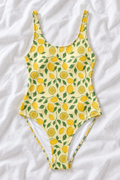 Lemon Grove One-Piece Swimsuit | Yellow Lemon Print Swimwear | Mediterranean Summer Bathing Suit