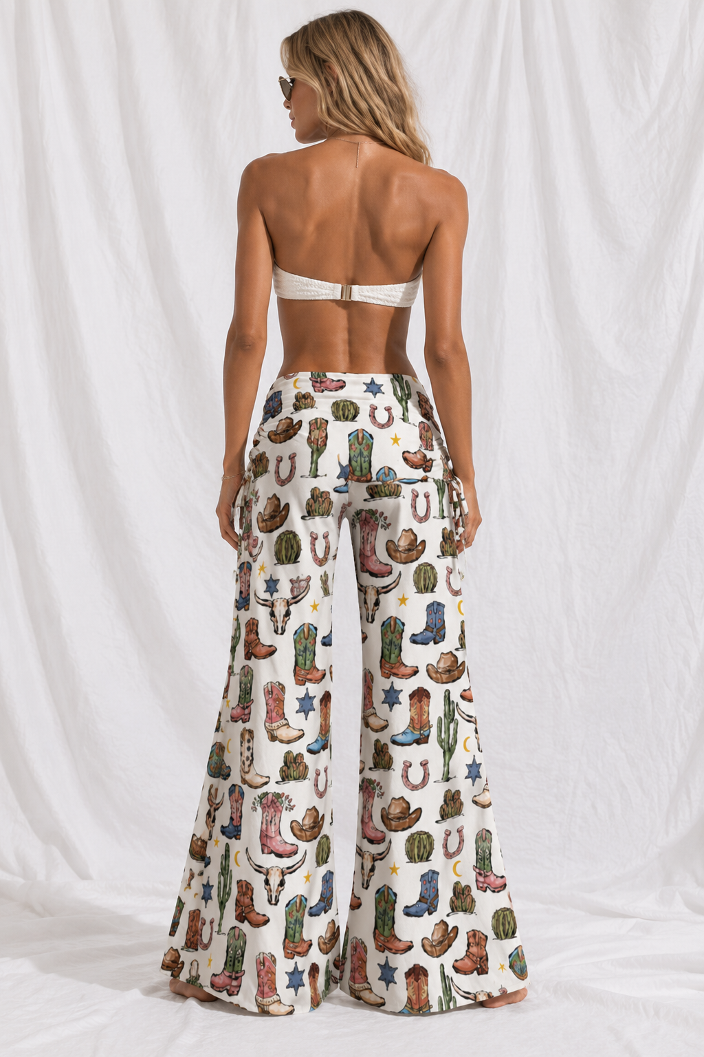 Western Cowgirl Wide Leg Pants | Women's Flowy Rodeo Lounge Pants