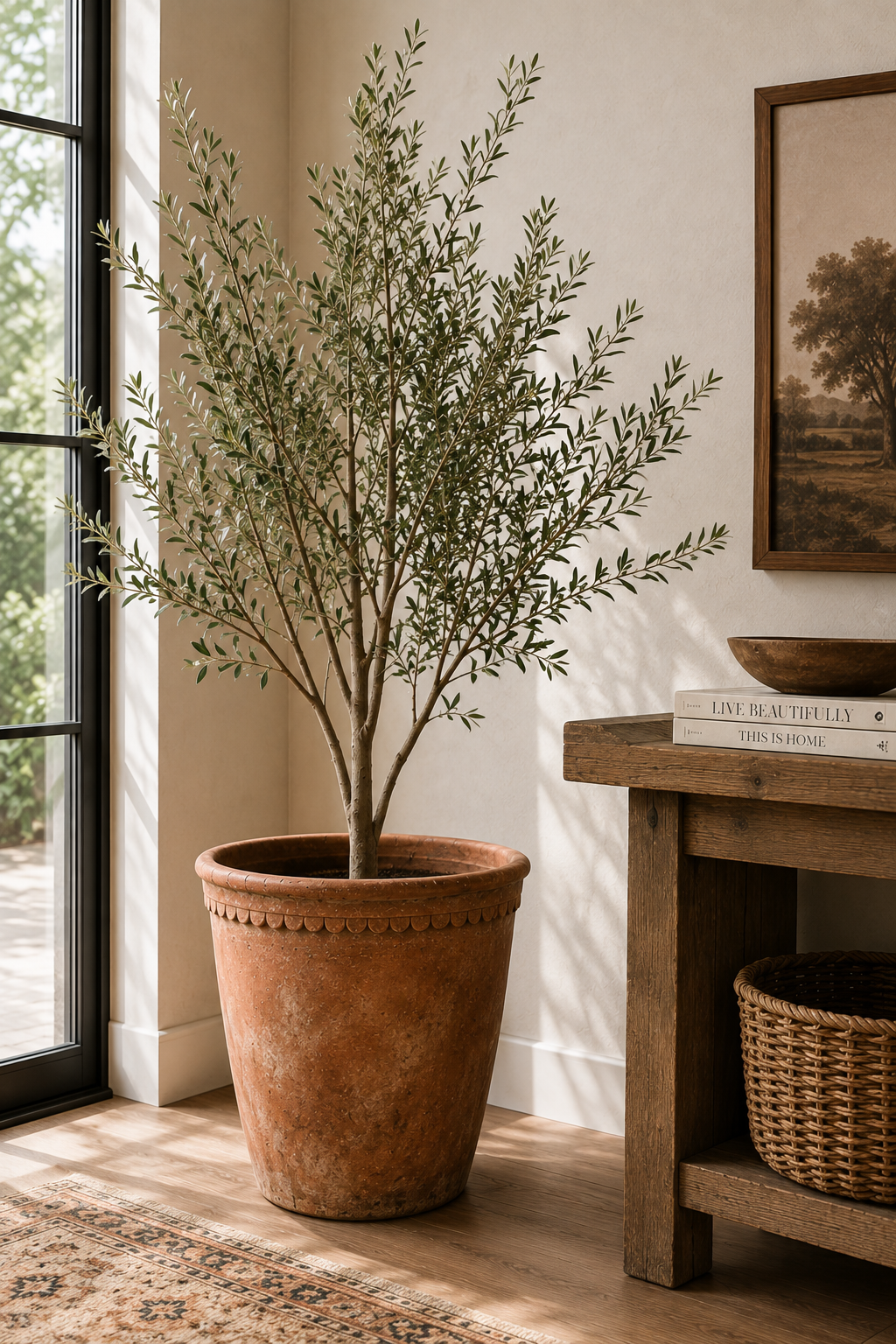 Large Terracotta Red Concrete Planter Pot
