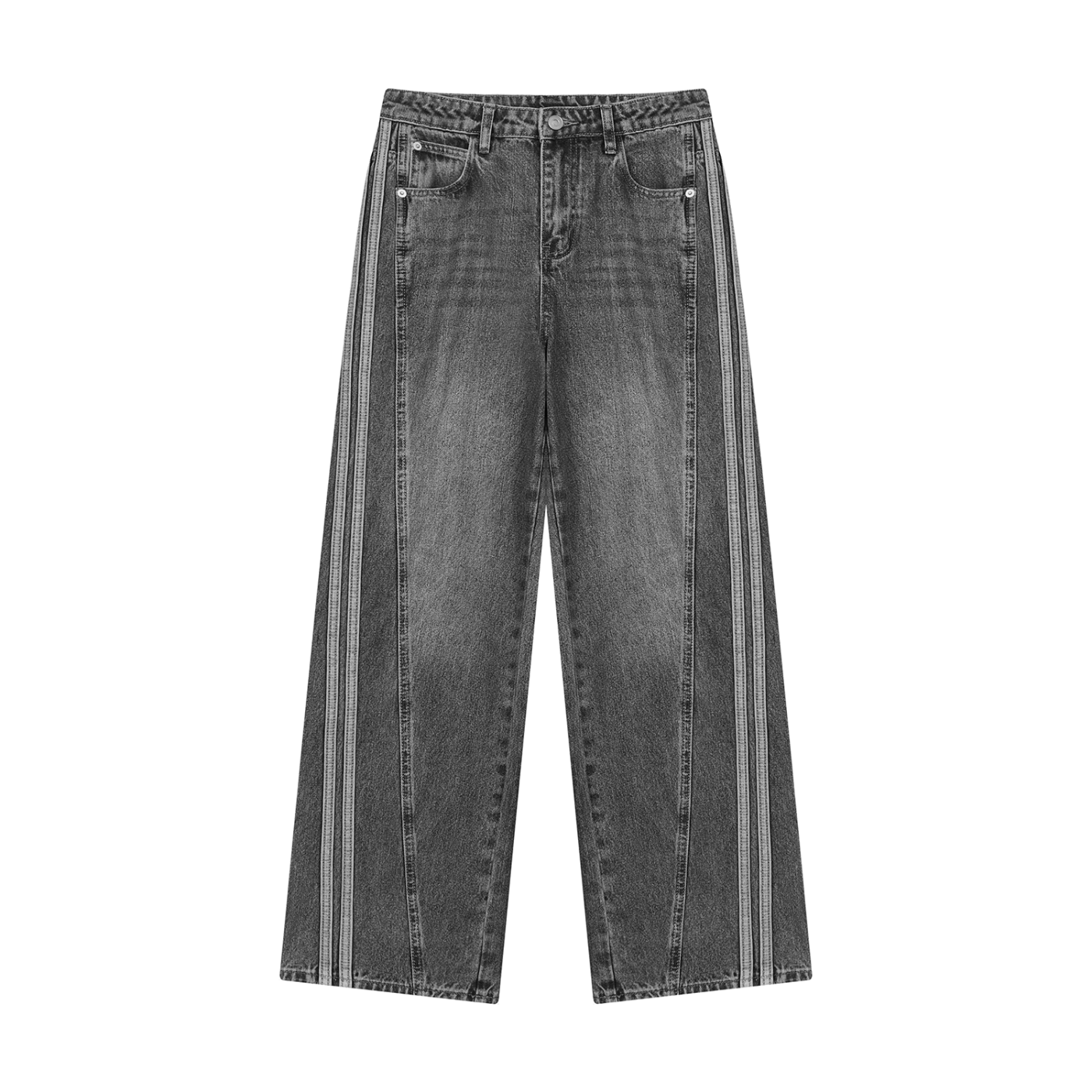 Women's Wide Leg Denim Jeans | High Rise Loose Fit Vintage Wash Jeans
