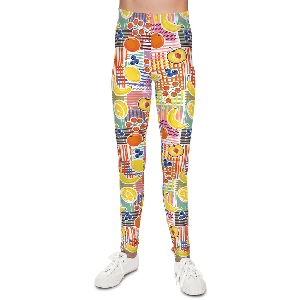 Youth Fruit Patch Leggings — Colorful Kids Leggings