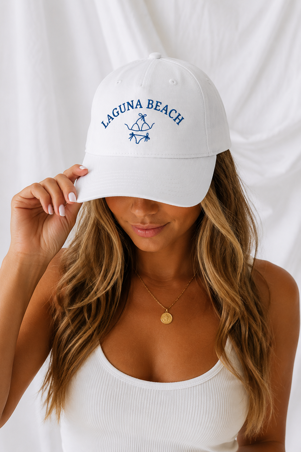 Laguna Beach Embroidered 5-Panel Cap | Adjustable Mid-Profile Snapback Hat