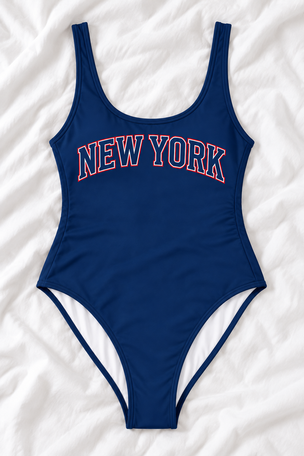 New York Football One-Piece Swimsuit – Women’s Game Day Swimwear