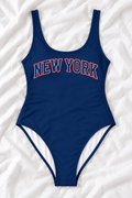 New York Football One-Piece Swimsuit – Women’s Game Day Swimwear