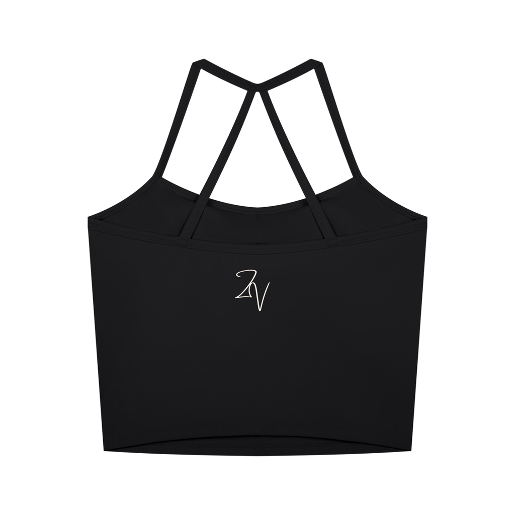 Women's Cross Back Active Crop Tank | Built-In Padded Workout Top