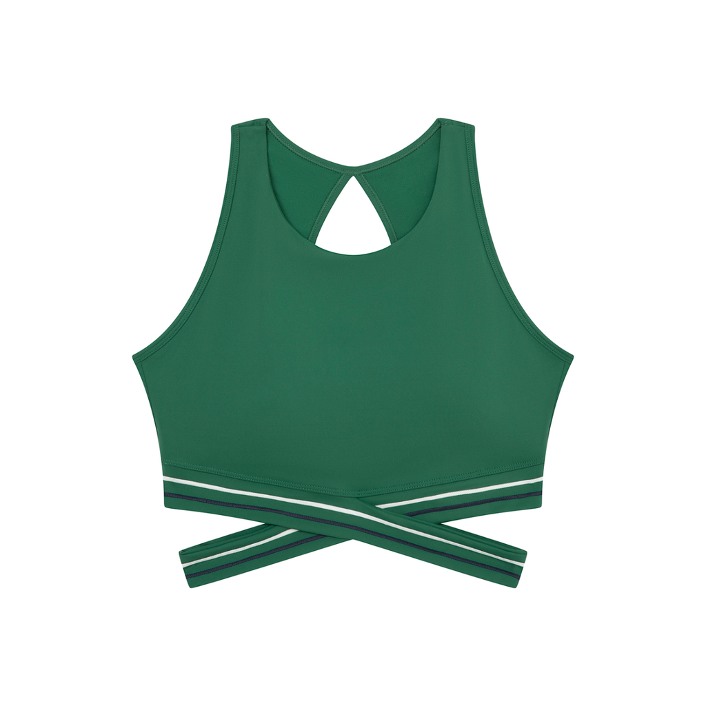 Women's Criss-Cross Band Sports Bra | Built-In Padded Tennis & Workout Bra