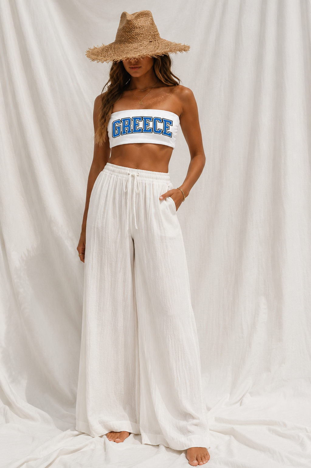 Women's Greece Bandeau Bikini Top | Strapless Swim Top