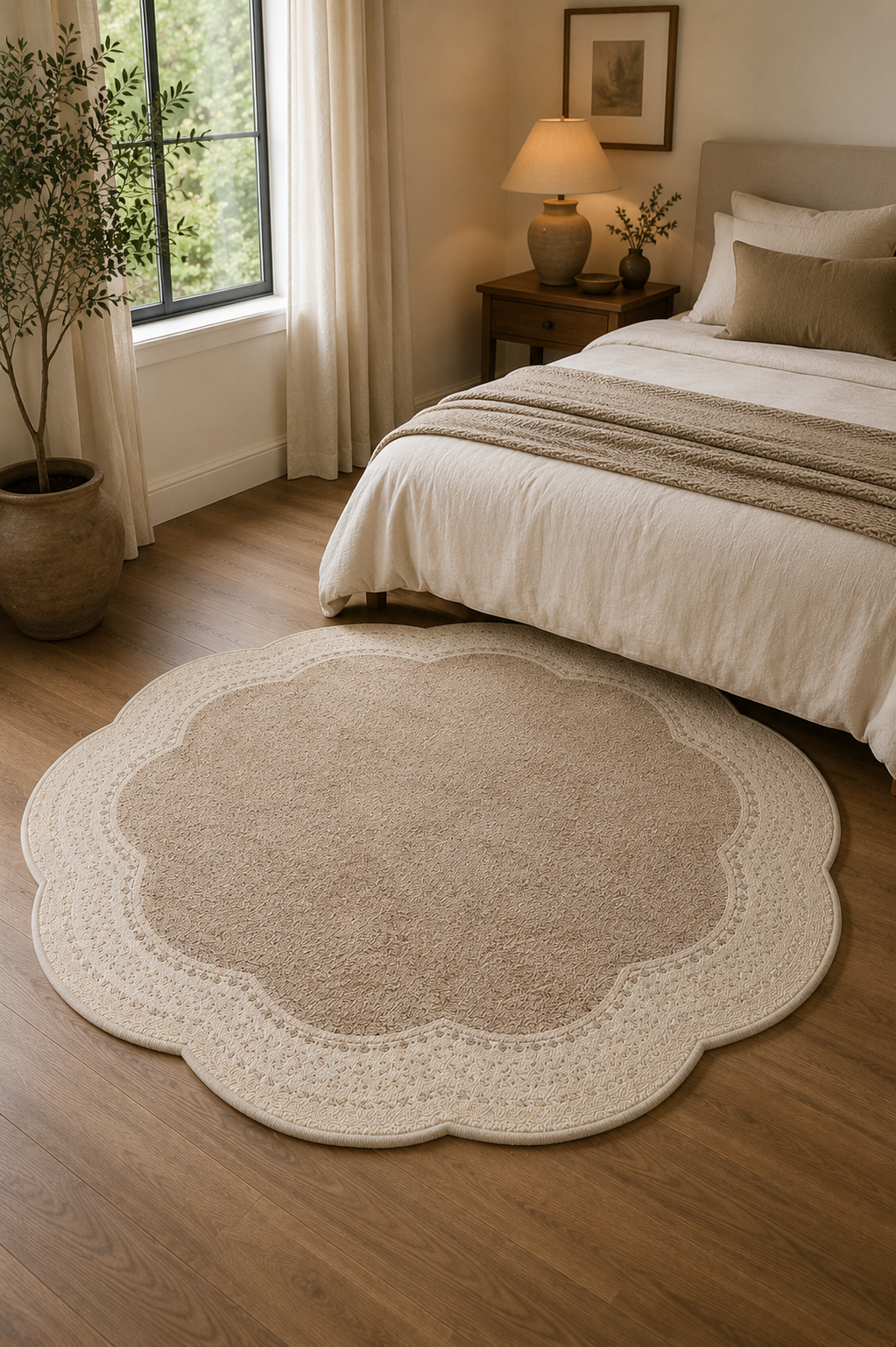 French Retro Irregular Area Rug – Luxury Textured Living Room & Bedroom Rug