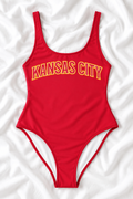 Kansas City Football One-Piece Swimsuit – Women’s Game Day Swimwear