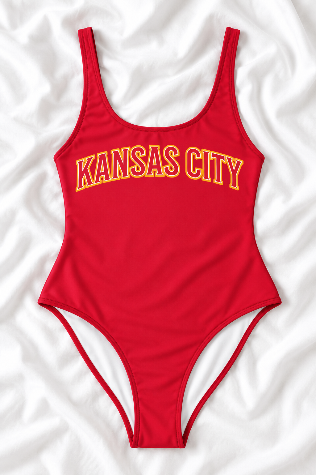 Kansas City Football One-Piece Swimsuit – Women’s Game Day Swimwear