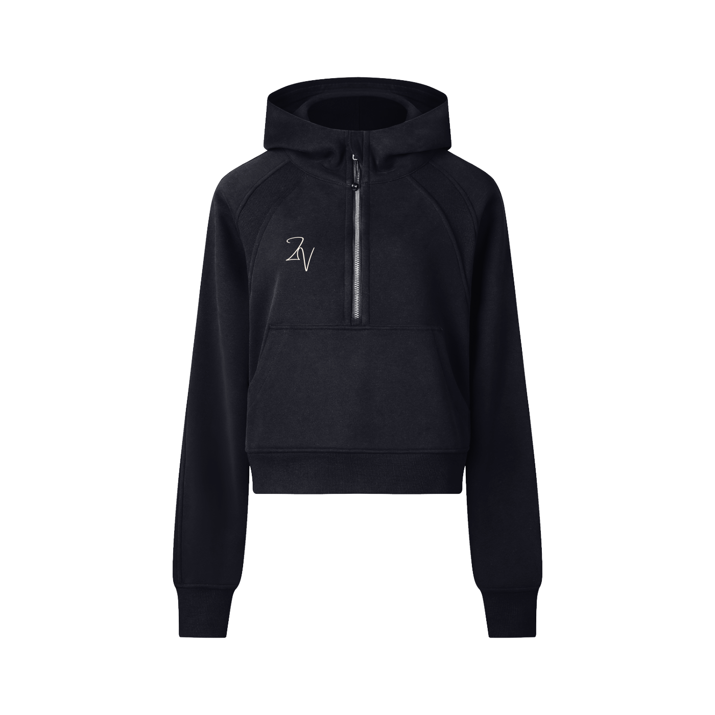Women's Cropped Half-Zip Hoodie | Lightweight Athletic Pullover Sweatshirt