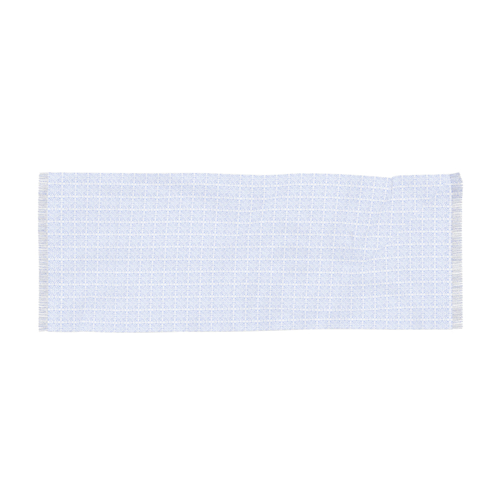 Light Blue Tile Lightweight Scarf | Mediterranean Long Fashion Scarf & Coastal Wrap