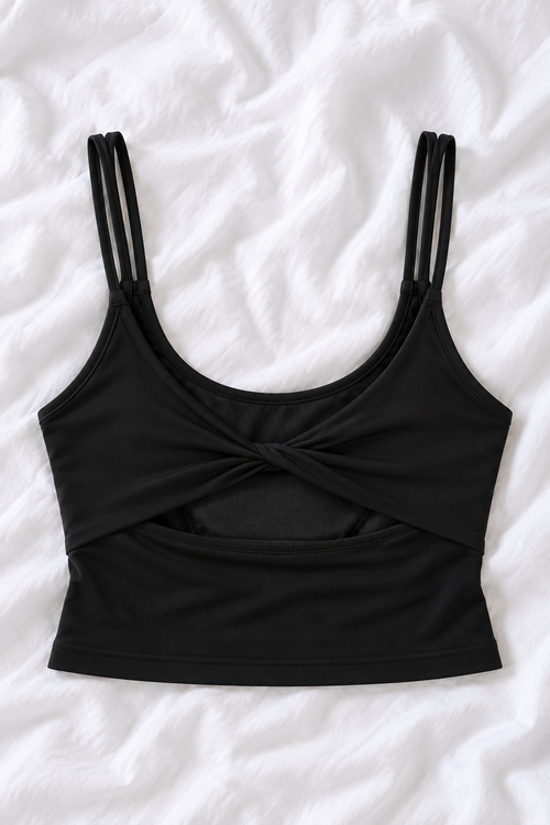 Atlanta Football Double-Strap Twist-Back Crop Tank – Women’s Game Day Top
