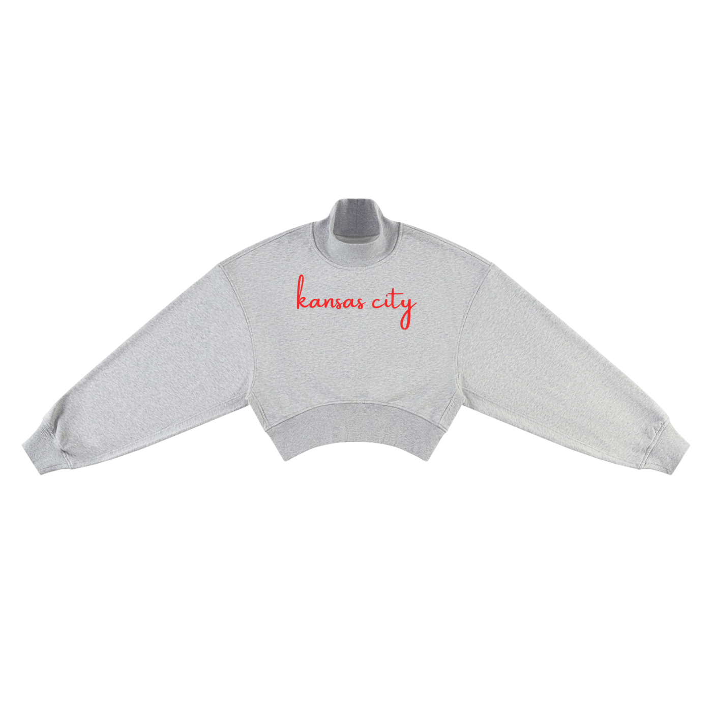 Kansas City Football Mock Neck Crop Sweater