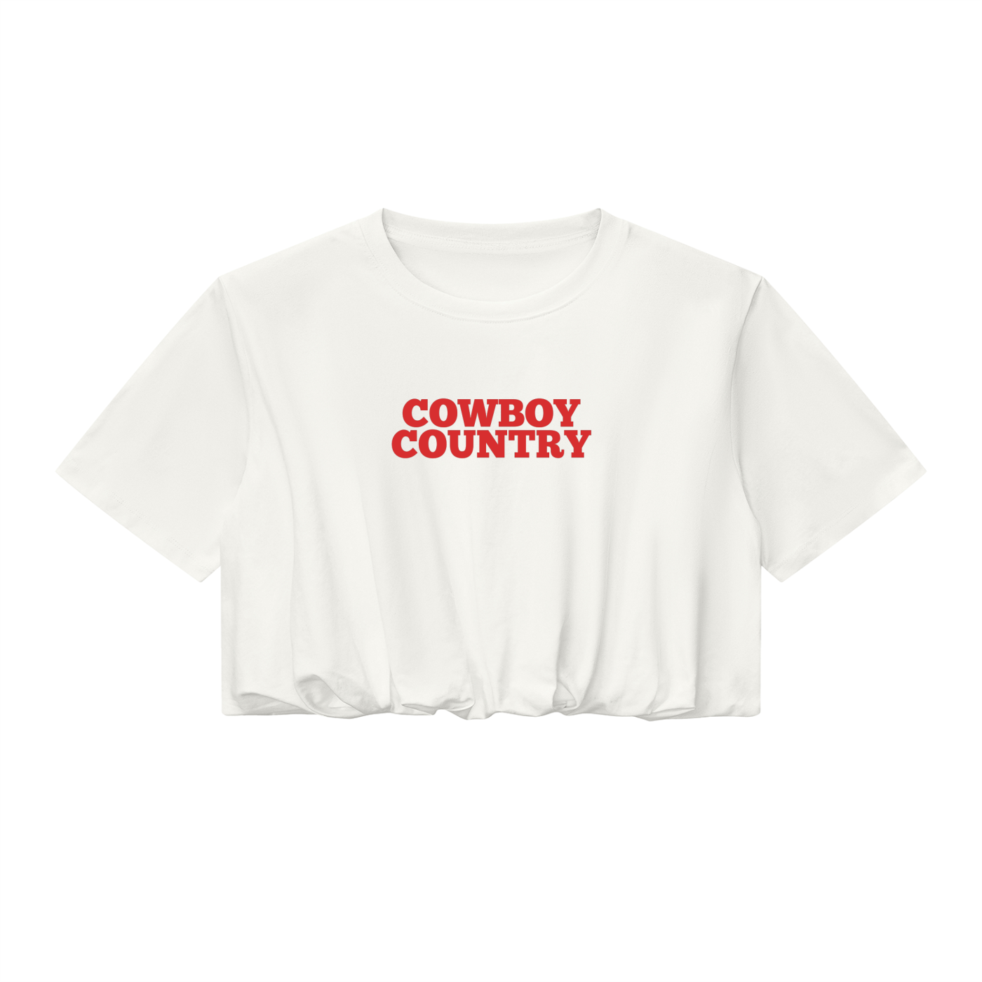 Cowboy Country Women's Crop Bubble Hem Tee | 100% Cotton Western Graphic Top