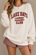 Lake Days Club Oversized Sweatshirt – Vintage Lake Life Graphic Crewneck