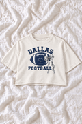 Dallas Football Oversized Cropped Graphic Tee – Women’s Game Day T-Shirt