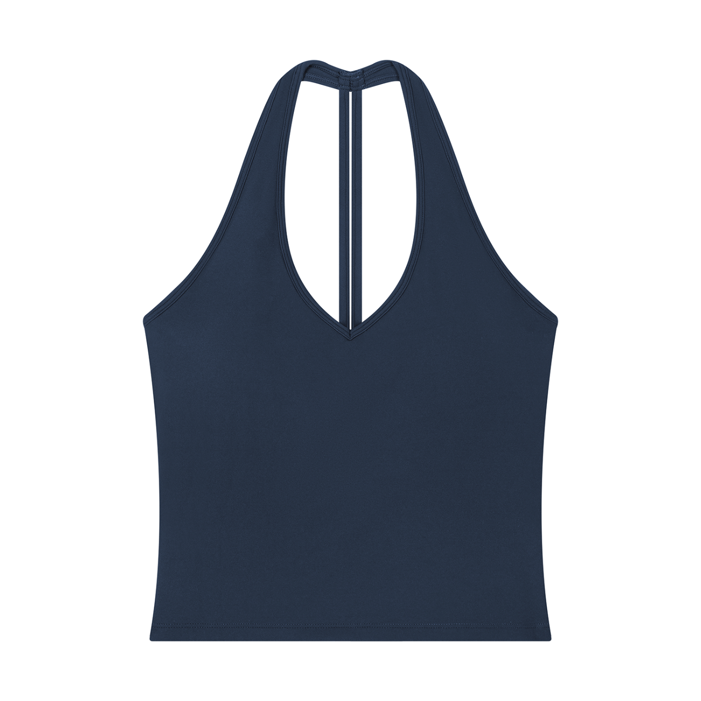Women's Halter V-Neck Crop Tank Top | Built-In Padded Everyday Tank
