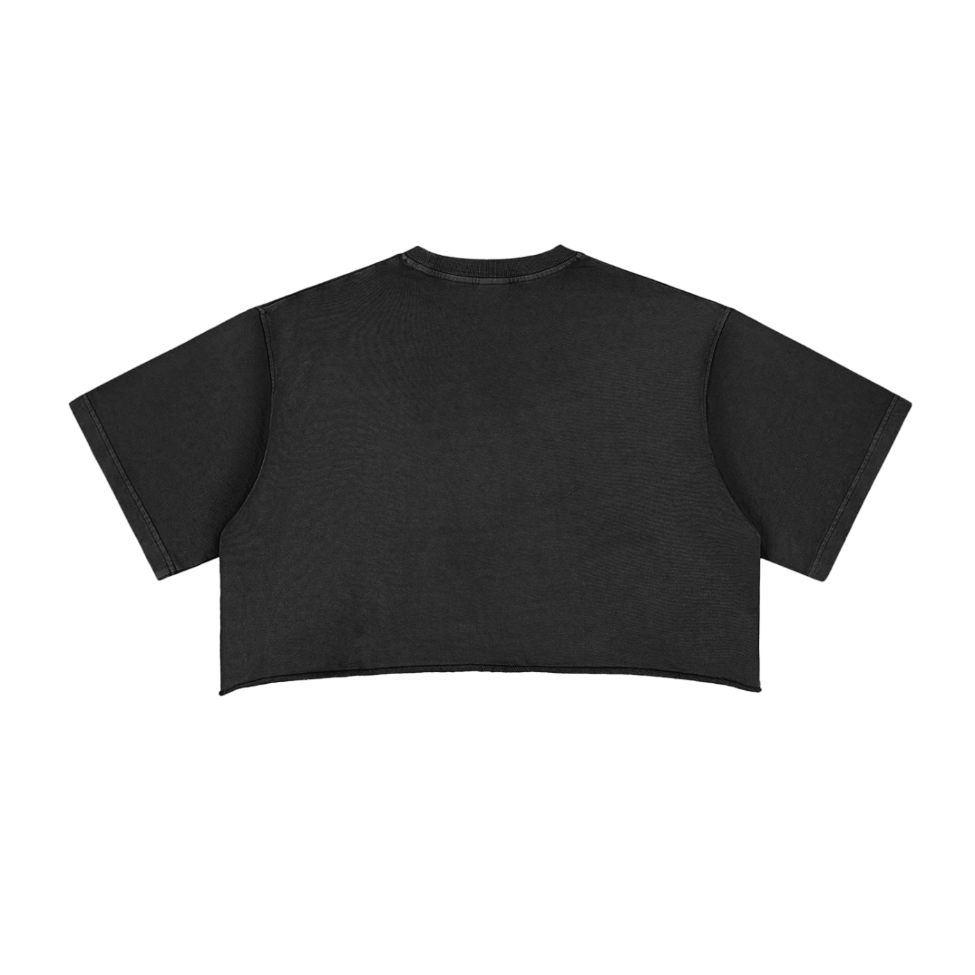 Trick or Treat Snow Washed Raw Edge Halloween Crop Top