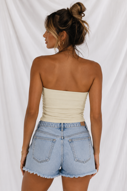 Country Ruched Cropped Tube Top