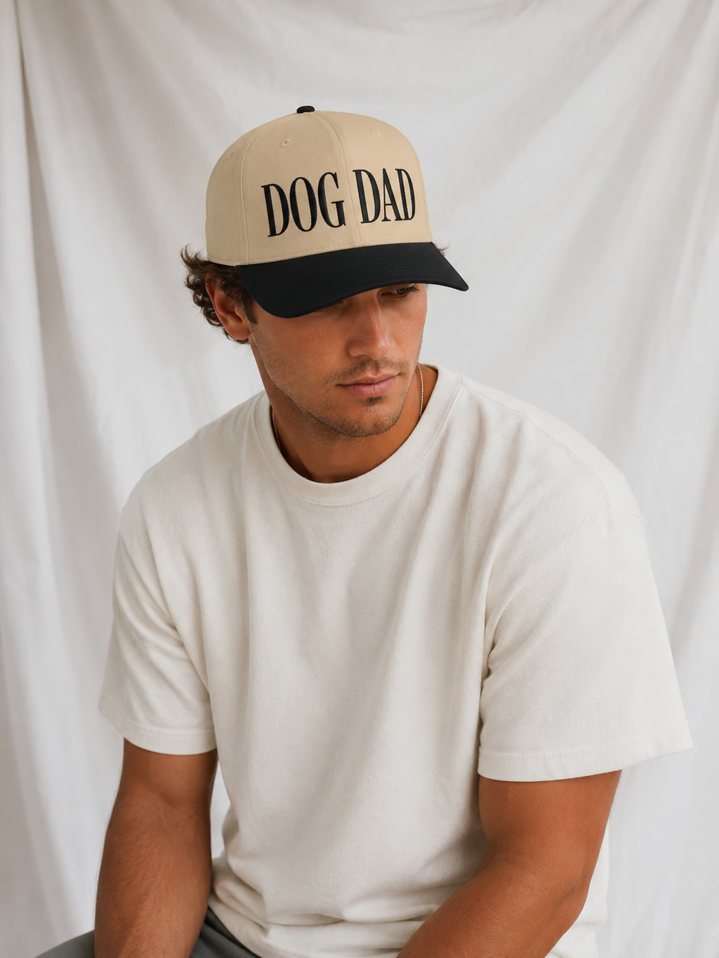 Dog Dad Embroidered 5-Panel Cap | Adjustable Mid-Profile Snapback Hat