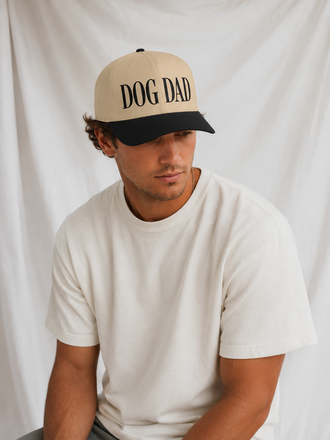 Dog Dad Embroidered 5-Panel Cap | Adjustable Mid-Profile Snapback Hat