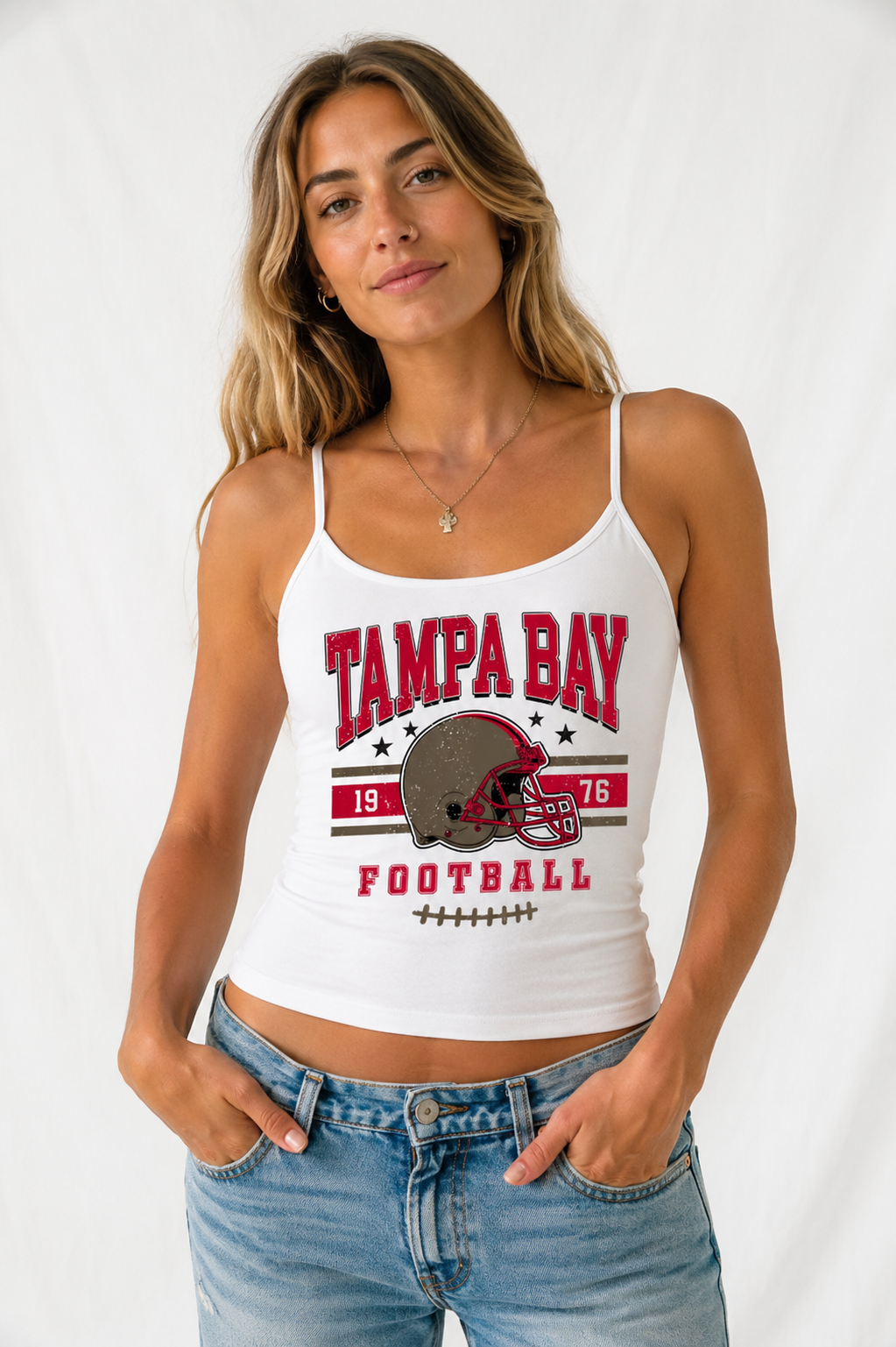 Tampa Bay Low Back Tank Top – Women’s Football Game Day Shirt, Backless Tailgate Top