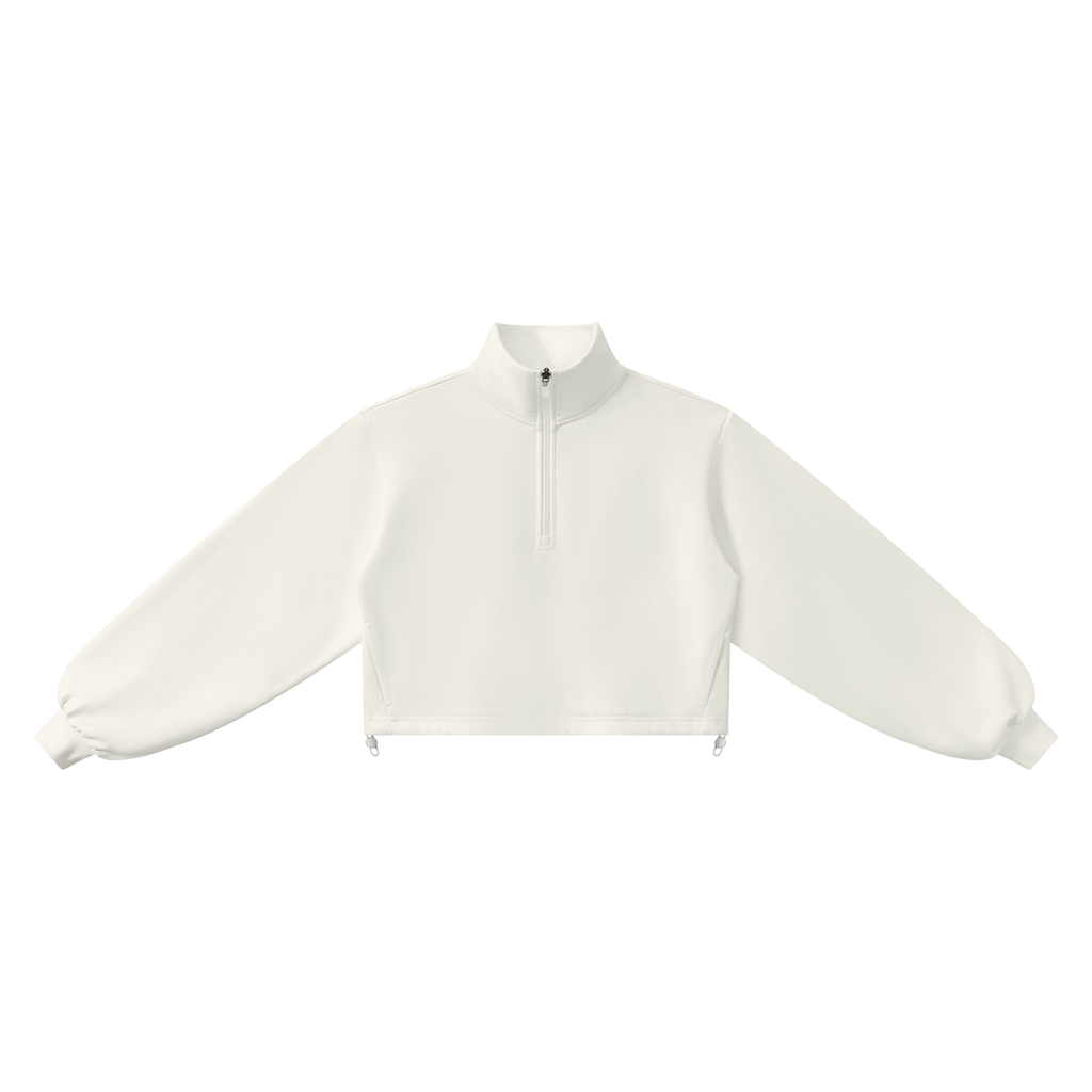 Women's Mock-Neck Quarter-Zip Sweatshirt | Casual Oversized Pullover