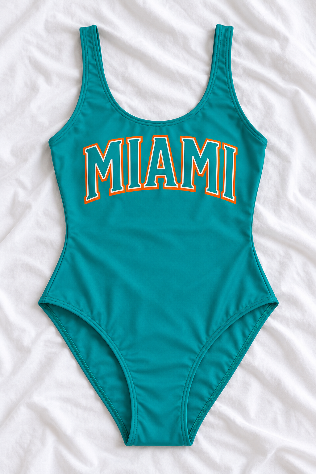 Miami Football One-Piece Swimsuit – Women’s Game Day Swimwear