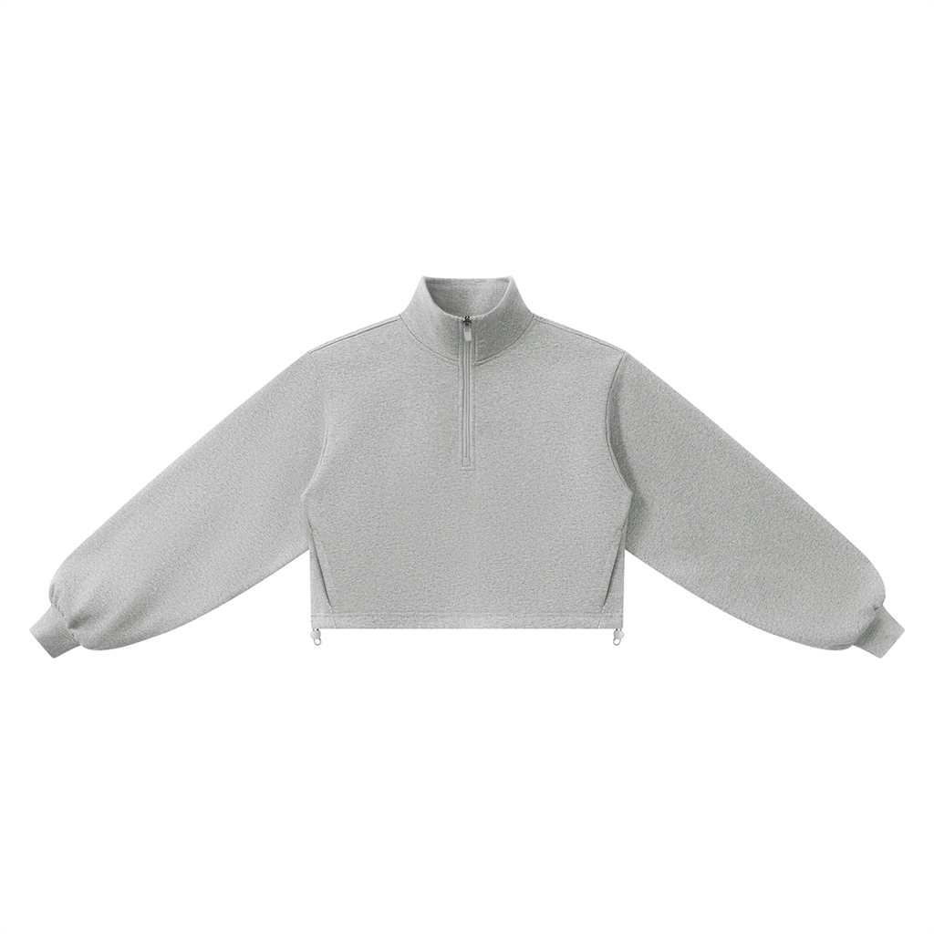 Women's Mock-Neck Quarter-Zip Sweatshirt | Casual Oversized Pullover