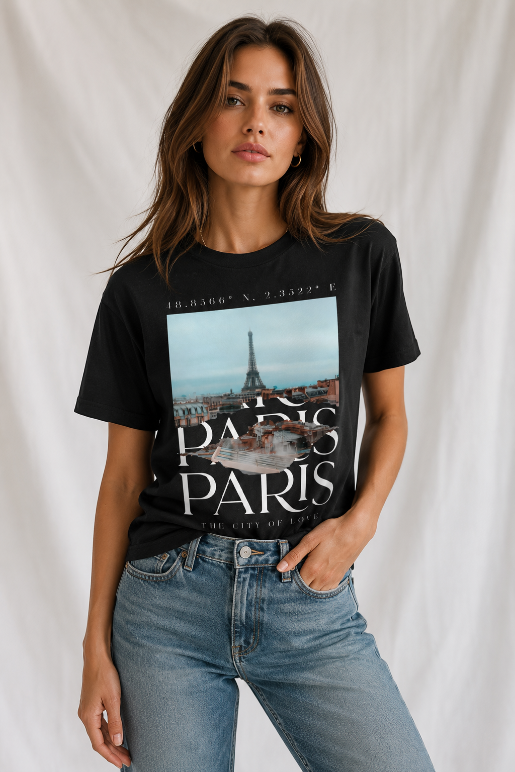 Paris Women's Graphic Tee | 100% Cotton French Travel Shirt