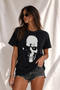 Skeleton Women's Graphic Tee | 100% Cotton Vintage Skull Shirt