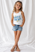 Kids Tank Top — "Squeeze the Day" Lemon Graphic