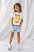 Here For The Vibes Toddler T-Shirt — Retro Sun Graphic Kids Tee
