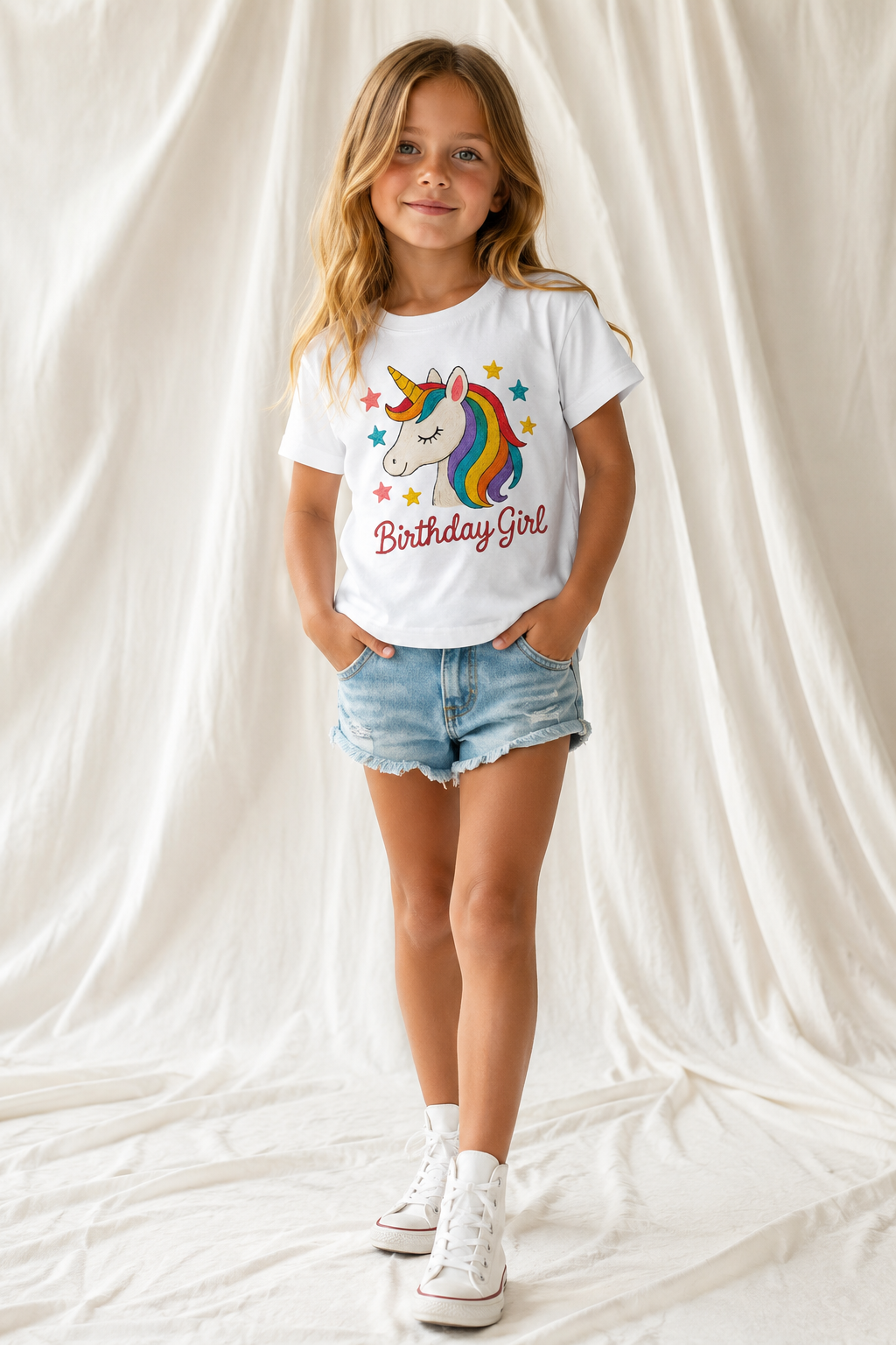 Birthday Girl Unicorn Toddler T-Shirt