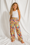 Kids Fruit Pattern Lounge Pants - Colorful Tropical