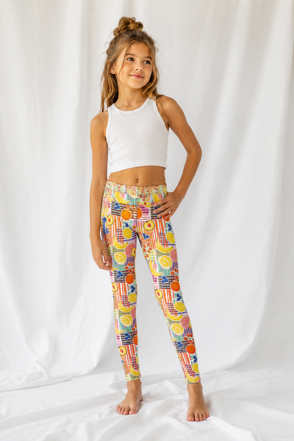Youth Fruit Patch Leggings — Colorful Kids Leggings