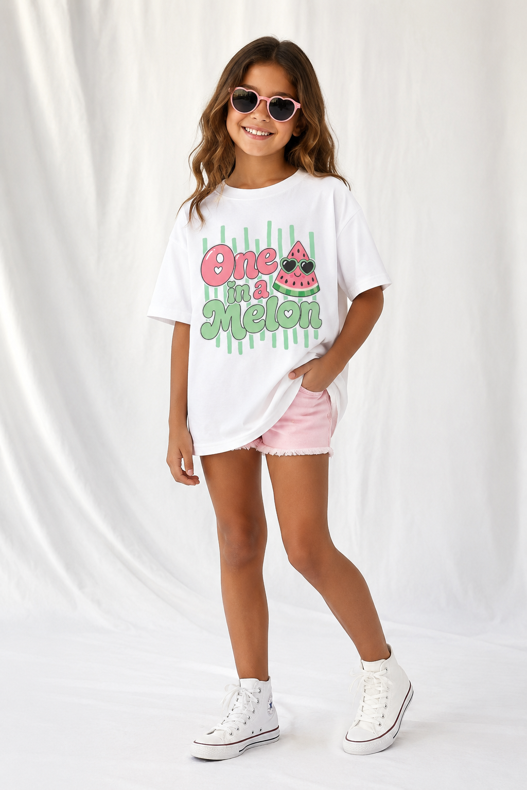 Youth T-Shirt — "One in a Melon" Cute Watermelon Graphic Tee