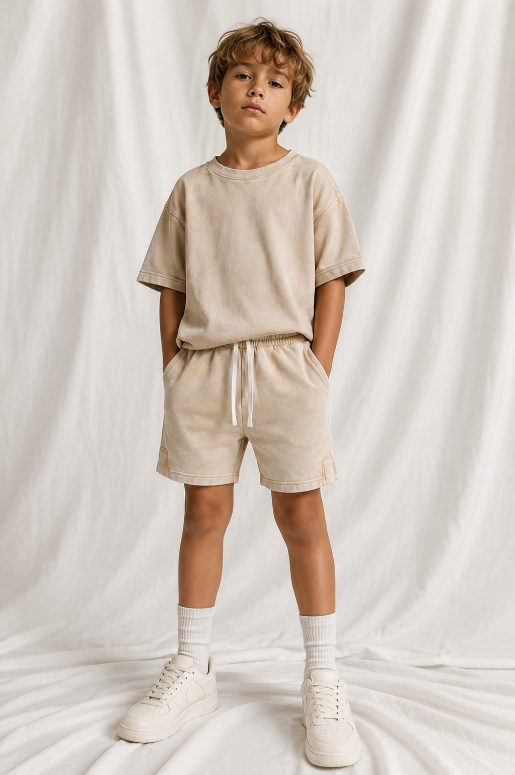 Snow Washed Kids Shorts | Vintage Cotton Everyday Shorts